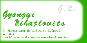 gyongyi mihajlovits business card